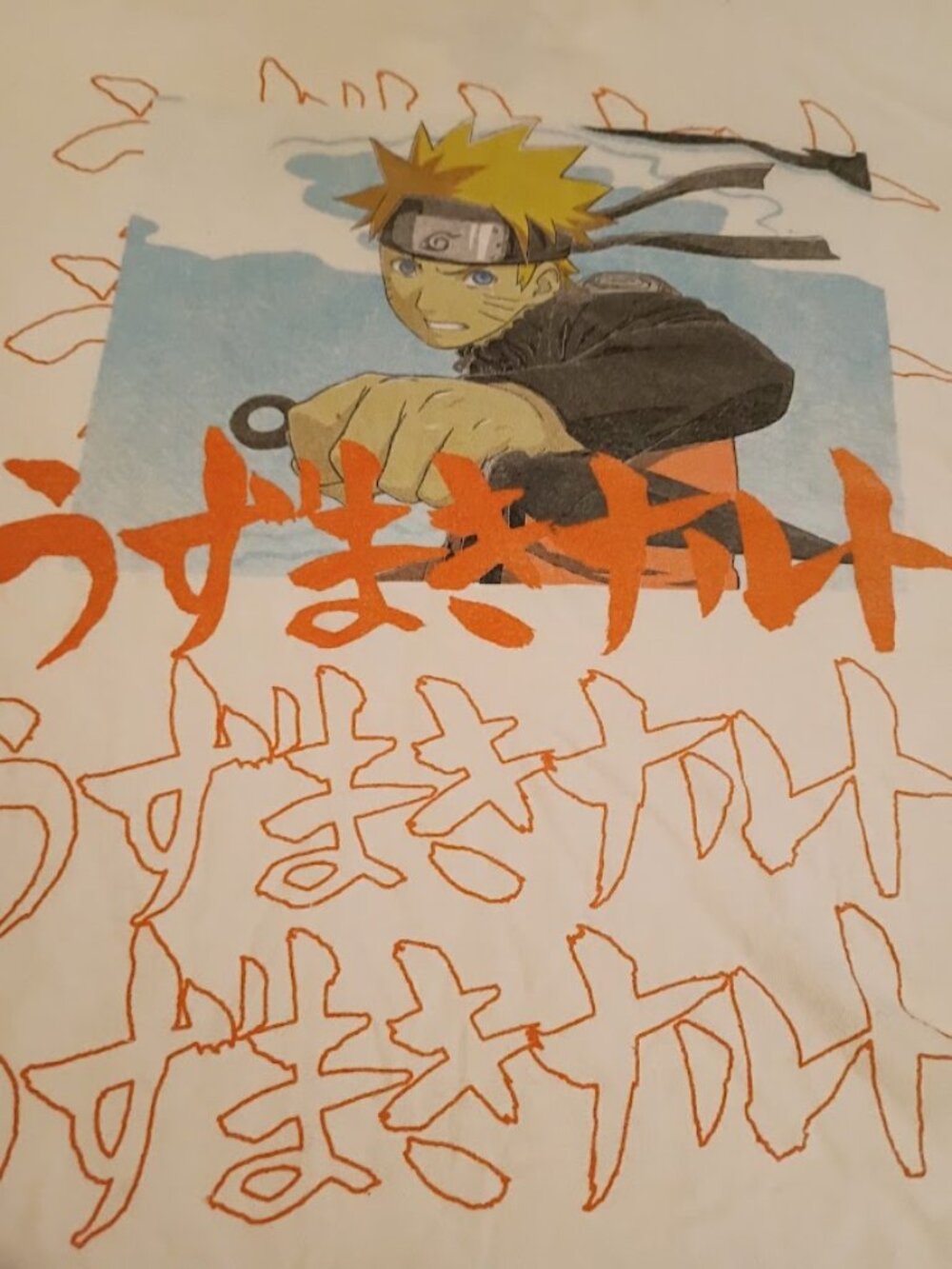 Shippuden Collection Mens Narutos Graphic T-Shirt White Size L vintage 2007